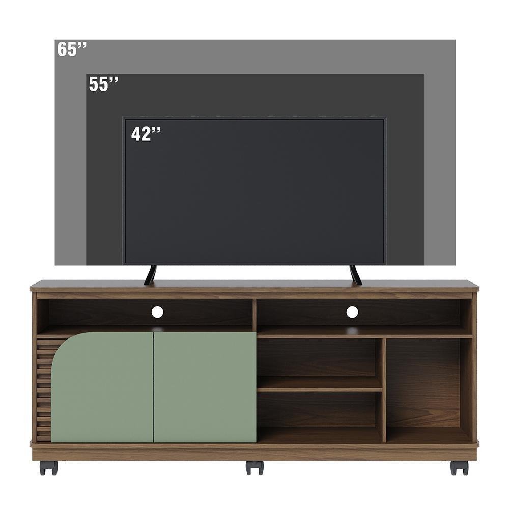 Rack Bancada Jurerê 1.5 Amêndoa/hortelã para Tv até 65” - Colibri - 5