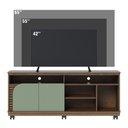Ver imagem 5 de Rack Bancada Jurerê 1.5 Amêndoa/hortelã para Tv até 65” - Colibri