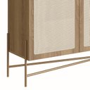 Ver imagem 7 de Buffet Aparador 3 Portas 2 Gavetas Palhinha Pé Metal Dourado Oslo