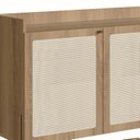 Ver imagem 6 de Buffet Aparador 3 Portas 2 Gavetas Palhinha Pé Metal Dourado Oslo Marrom/Hanover