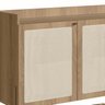 Buffet Aparador 3 Portas 2 Gavetas Palhinha Pé Metal Dourado Oslo  - 6
