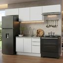 Ver imagem 1 de Armário de Cozinha Completa 280 Cm Branco/branco Veludo Lux Madesa 02