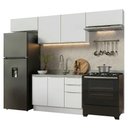 Ver imagem 2 de Armário de Cozinha Completa 280 Cm Branco/branco Veludo Lux Madesa 02