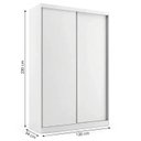 Ver imagem 4 de Guarda Roupa Solteiro 2 Portas de Correr 2 Gavetas 100% MDF Foscarini Branco