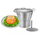 Ver imagem 3 de Cuscuzeiro de Alumínio Industrial com Base e Tampa 6,4 Litros n°34 ABC