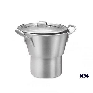Cuscuzeiro de Alumínio Industrial com Base e Tampa 6,4 Litros n°34 ABC