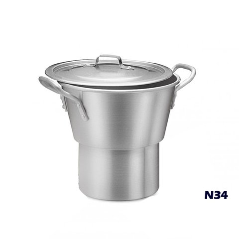 Cuscuzeiro de Alumínio Industrial com Base e Tampa 6,4 Litros n°34 ABC