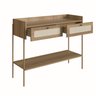 Aparador 2 Gavetas 103cm Palhinha Pé Metal Dourado Oslo  - 3