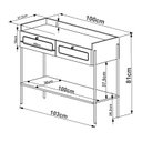 Ver imagem 4 de Aparador 2 Gavetas 103cm Palhinha Pé Metal Dourado Oslo Marrom/Hanover