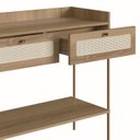 Ver mais imagens de Aparador 2 Gavetas 103cm Palhinha Pé Metal Dourado Oslo Marrom/Hanover