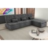 Sofá Cama + Chaise Patricia para Sala:suede Cinza - 3