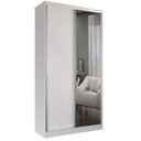 Ver imagem 3 de Guarda Roupa Solteiro 2 Portas de Correr 1 Espelho Branco