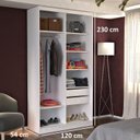 Ver imagem 4 de Guarda Roupa Solteiro 2 Portas de Correr 1 Espelho Branco