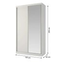 Ver imagem 4 de Guarda Roupa Solteiro 2 Portas de Correr 2 Gavetas 1 Espelho 100% MDF Foscarini Branco