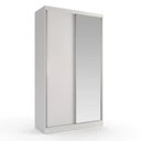 Ver imagem 3 de Guarda Roupa Solteiro 2 Portas de Correr 2 Gavetas 1 Espelho 100% MDF Foscarini Branco