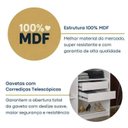 Ver mais imagens de Guarda Roupa Solteiro 2 Portas de Correr 2 Gavetas 1 Espelho 100% MDF Foscarini Branco