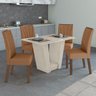 Conjunto Sala de Jantar Mesa 120x80cm Tampo MDF/Vidro 4 Cadeiras Apogeu Móveis Lopas - 1