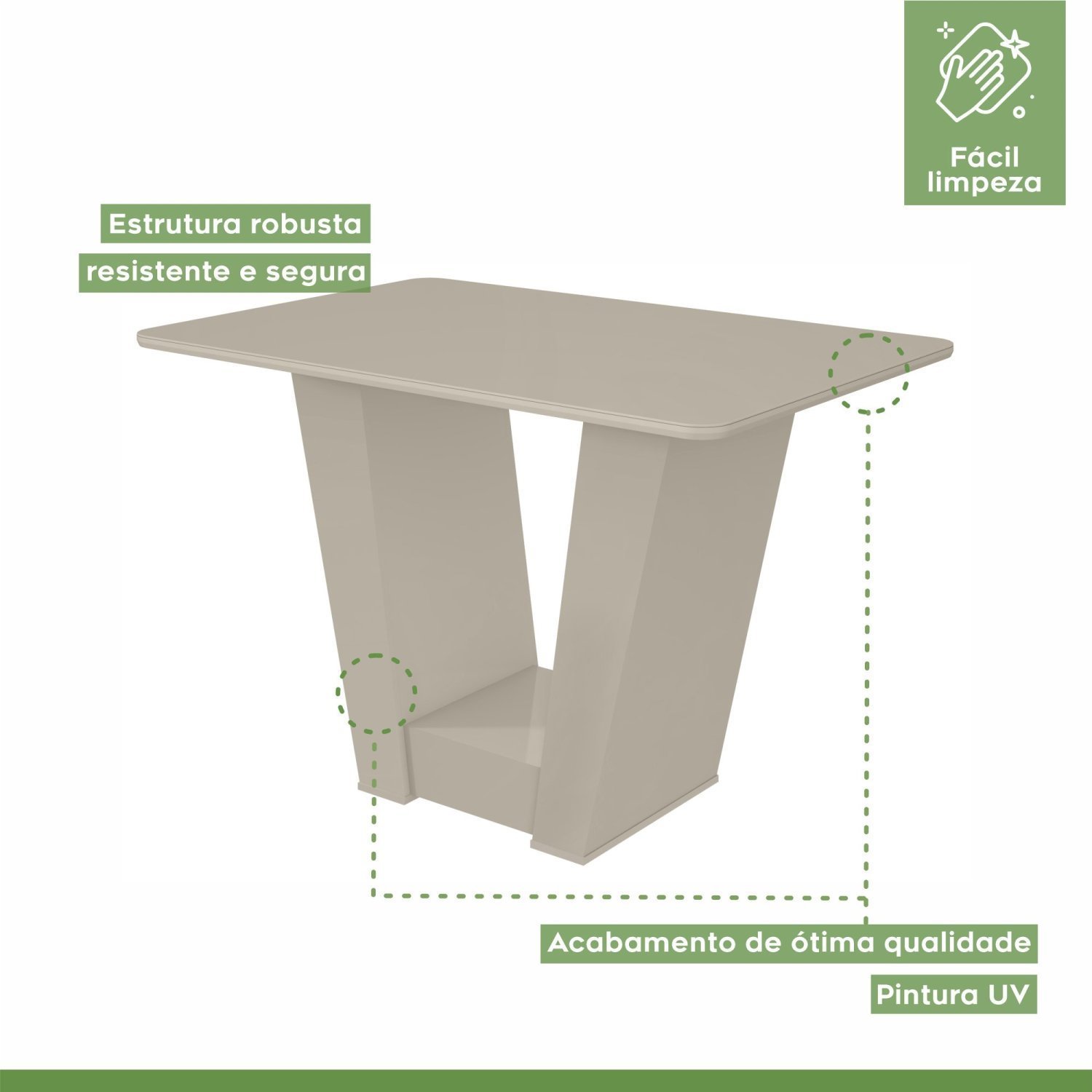 Conjunto Sala de Jantar Mesa 120x80cm Tampo MDF/Vidro 4 Cadeiras Apogeu Móveis Lopas - 5