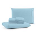 Ver imagem 1 de Jogo Cama Lençol Bali Queen Percal 180 Fios 100% Algodão Ponto Palito 3 Peças - Azul Claro