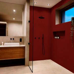 Papel de Parede Lavavel para Banheiro cozinha Revestimento Quartzo Vermelho Estelar TaColado 0,58 x 