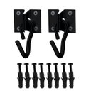 Ver imagem 1 de Kit Gancho Armador Rede Aço Completo C/Bucha+Parafusos Preto