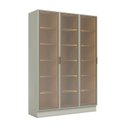 Ver imagem 3 de Cristaleira 150cm 3 Portas com LED e Vidro Reflecta Temperado 100% MDF Fineze Bege/Areia HP