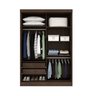 Guarda Roupa Solteiro com Espelho 2 Portas 2 Gavetas e 6 Pés Vaticano Espresso Móveis - 7
