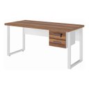 Ver imagem 1 de Mesa Escritório Pé Quadro 1,70x0,70m c/ 02 Gavetas Nogal Sevilha / Branco