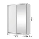 Ver imagem 4 de Guarda Roupa Solteiro 2 Portas de Correr 2 Gavetas 1 Espelho 100% MDF Foscarini Branco
