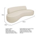 Ver imagem 3 de Sofá Curvo 2 Lugares Sala de Estar Recepção Escritório Amsterdã 160cm Corano - Adj Decor Cor