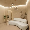 Ver imagem 2 de Sofá Curvo 2 Lugares Sala de Estar Recepção Escritório Amsterdã 160cm Corano - Adj Decor Cor