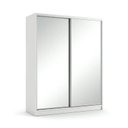 Ver imagem 3 de Guarda-Roupa Solteiro com Espelho 100% MDF 2 Portas de Correr 2 Gavetas Foscarini Branco