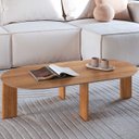 Ver imagem 1 de Mesa de Centro Orgânica Chanfrada Artesano 120 Cm (largura) em Mdp Hanover (mel) Pés Madeira Maci