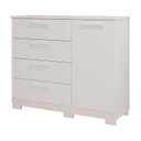 Ver imagem 4 de Quarto de Casal 3 Peças 1 Guarda Roupa 1 Cômoda 1 Cabeceira Renata Espresso Móveis Branco