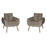 Kit 2 Poltronas Opala Decorativa Suede Capuccino Dal Poz Estofados - 1