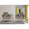 Kit 2 Poltronas Opala Decorativa Suede Capuccino Dal Poz Estofados - 2