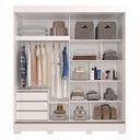 Ver imagem 4 de Quarto de Casal 2 Peças Guarda Roupa 2 Portas com Cabeceira Extensível Renata Espresso Móveis