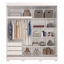 Ver imagem 4 de Quarto de Casal 2 Peças Guarda Roupa 2 Portas com Cabeceira Extensível Renata Espresso Móveis Branco