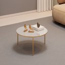 Ver imagem 1 de Mesa de Centro com Tampo Redondo e Pés em Metal Dourado Cleia Bali - Mabe Magazine