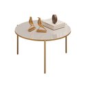 Ver imagem 2 de Mesa de Centro com Tampo Redondo e Pés em Metal Dourado Cleia Bali - Mabe Magazine