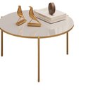Ver imagem 3 de Mesa de Centro com Tampo Redondo e Pés em Metal Dourado Cleia Bali - Mabe Magazine