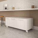Ver imagem 4 de Aparador Sapateira Multiuso 8197 3 Portas MDF MDP Branco Bertolini