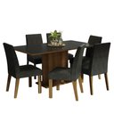 Ver imagem 2 de Conjunto Sala de Jantar Mesa Tampo de Madeira 6 Cadeiras Rustic/preto/oxford Renata Madesa