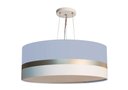 Ver imagem 1 de Lustre Pendente Azul Faixas Bronze Cúpula 50x15 Tom Luz