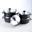 Ver imagem 1 de Jogo De Panelas Cava 5 Peças Tampa De Vidro Craqueada