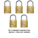 Ver imagem 2 de Kit com 5 Cadeados Papaiz 30 Mm Ka1