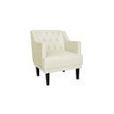 Ver imagem 2 de Kit 2 Poltronas Decorativa Alice Suede Bege Pés Madeira Mz Decor