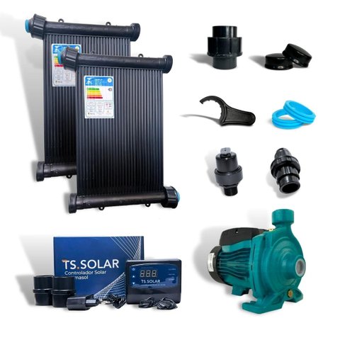 Aquecedor Solar Piscina 20 Placas 2mt + Cdt + Valvs + Bomba