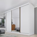 Ver imagem 1 de Guarda Roupa com Espelho 3 Portas 240cm Somalia Yescasa Branco/Neve