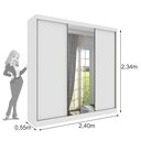 Ver imagem 3 de Guarda Roupa com Espelho 3 Portas 240cm Somalia Espresso Móveis